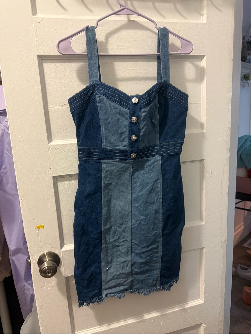 Venus Denim Bustier Patchwork dress - Blue